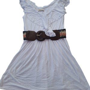 Ruffle top belted dress